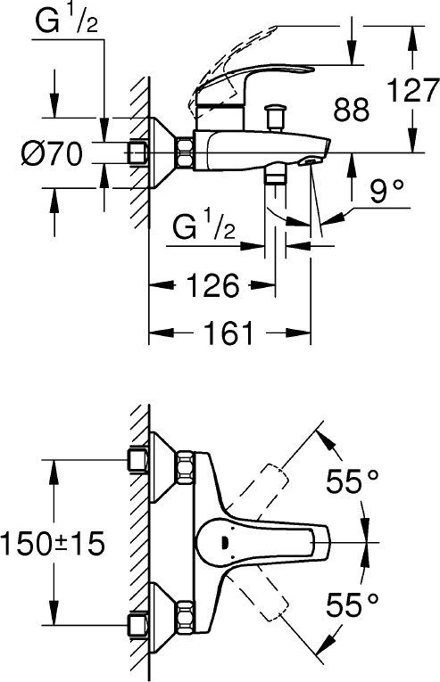 Душевой комплект Grohe Eurosmart 124446 - 8