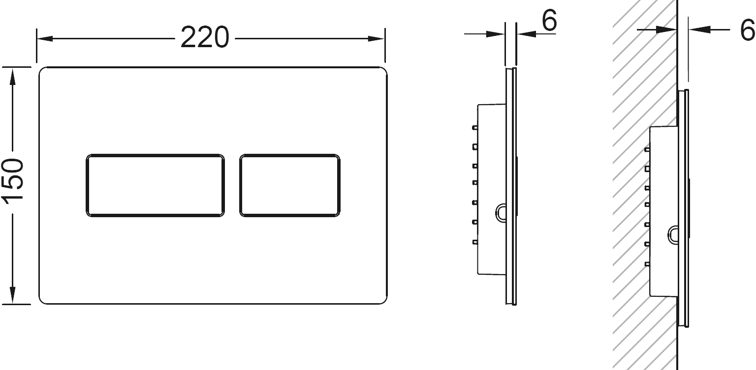 Кнопка смыва TECE TECEsolid 9240432 белая глянцевая - 2