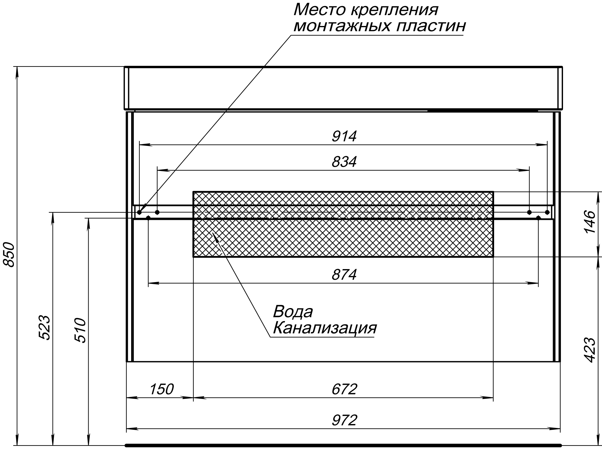 Тумба для комплекта Aquanet Бруклин 100 203961 - 9