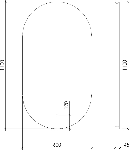 Зеркало Armadi Art Vallessi 568 110x60 овальное, с подсветкой - 4