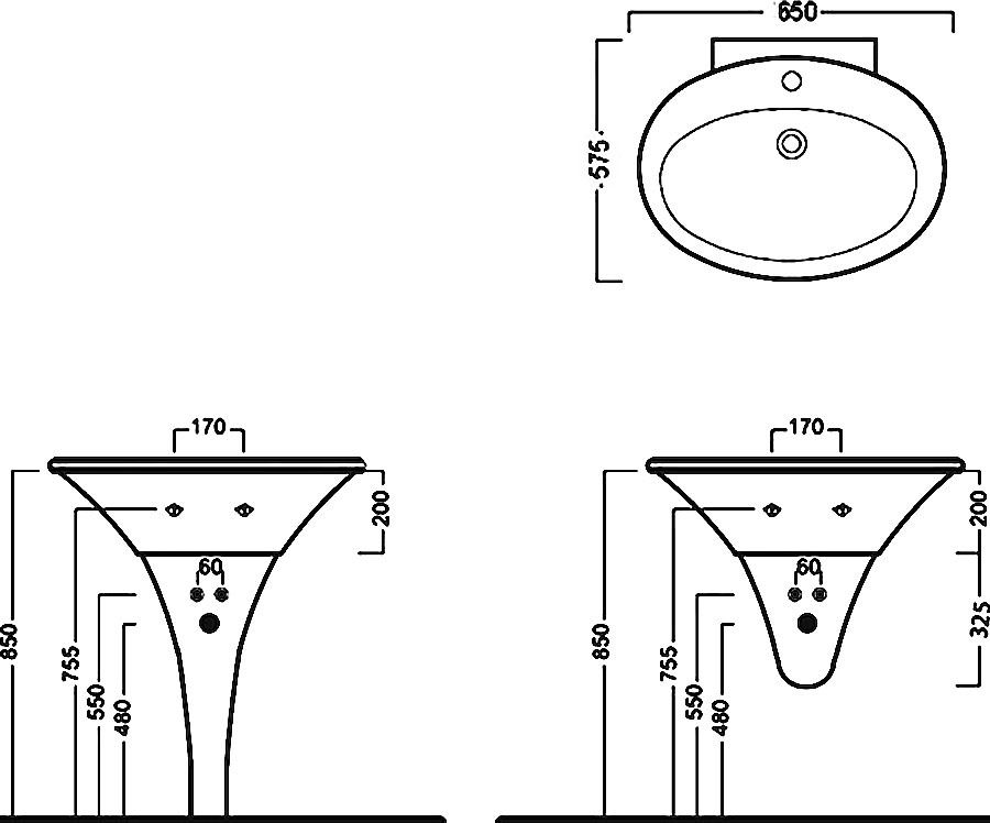 Раковина Hatria Sculture 65 см Y0LZ01 - 9