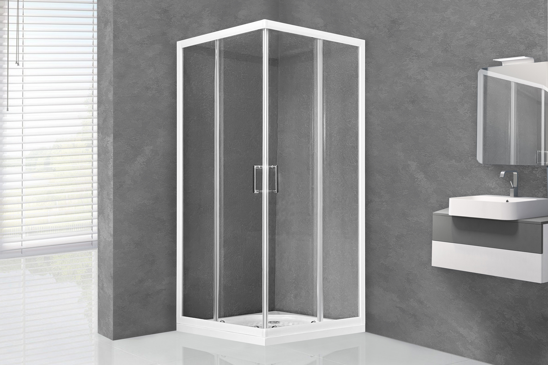 Душевой уголок Royal Bath HPD 110x120 профиль белый стекло прозрачное RB12110HPD-T - 1