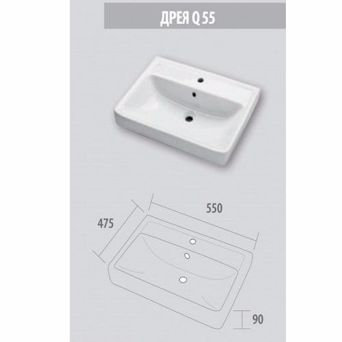 Мебельная раковина Dreja Q plus 54.8 см  195476 - 1