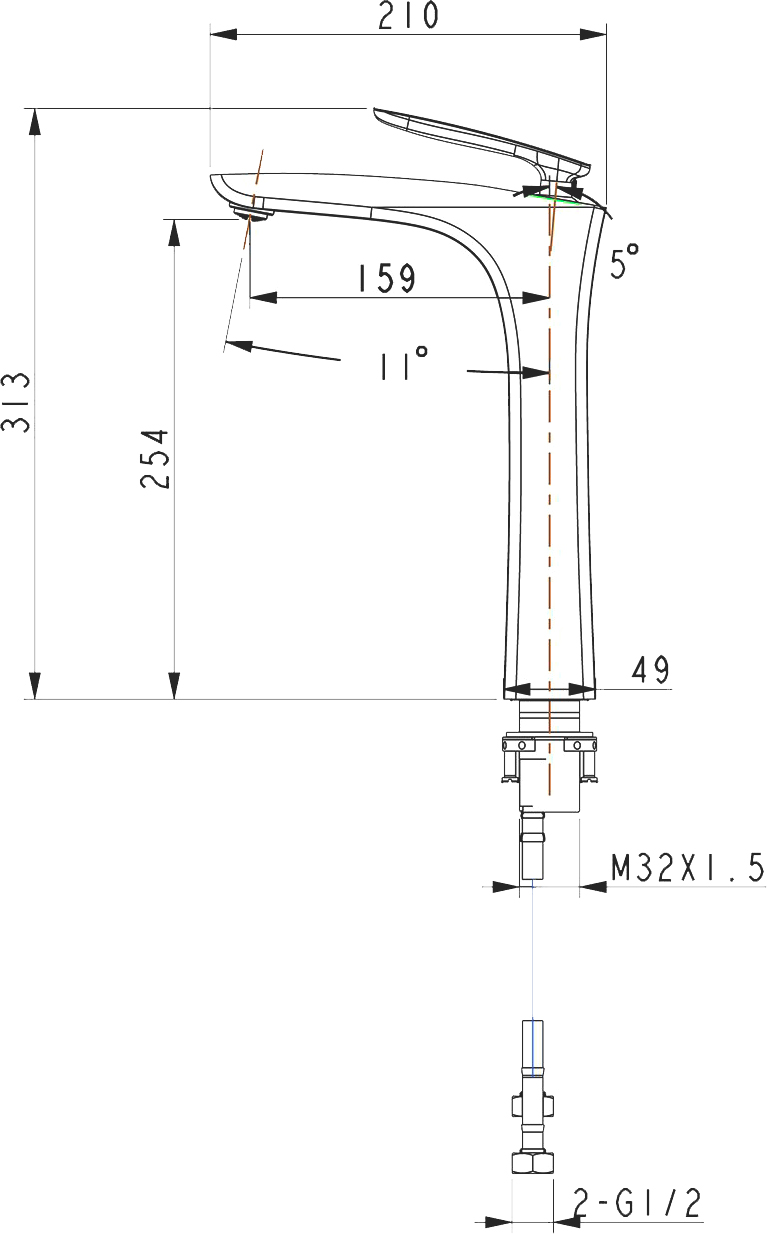 Смеситель Timo Helmi для раковины 4011/03F - 1