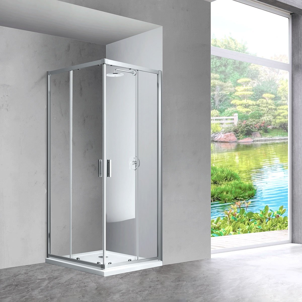 Душевой уголок Vincea Scala VSS-2SC900CL 90x90, профиль хром, стекло прозрачное - 0