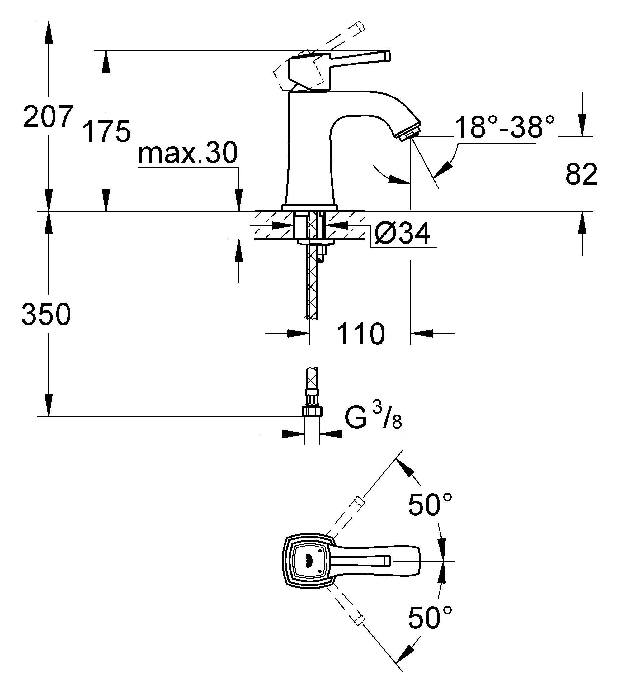 Смеситель Grohe Grandera 23310IG0 для раковины - 1