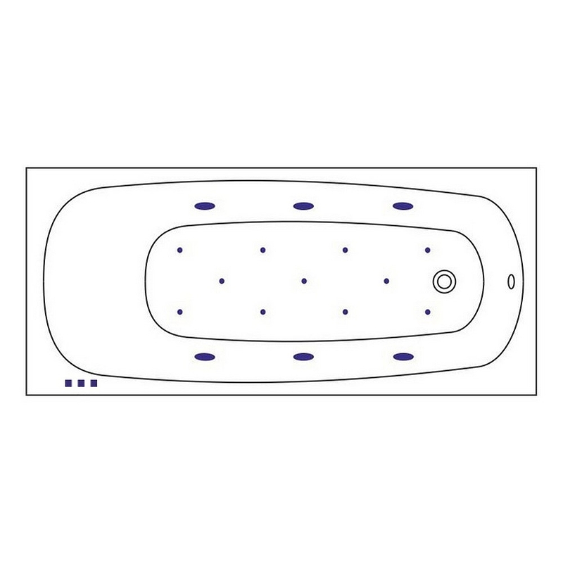 Ванна акриловая WHITECROSS Layla Relax 180x80 с гидромассажем белый - золото 0102.180080.100.RELAX.GL - 5