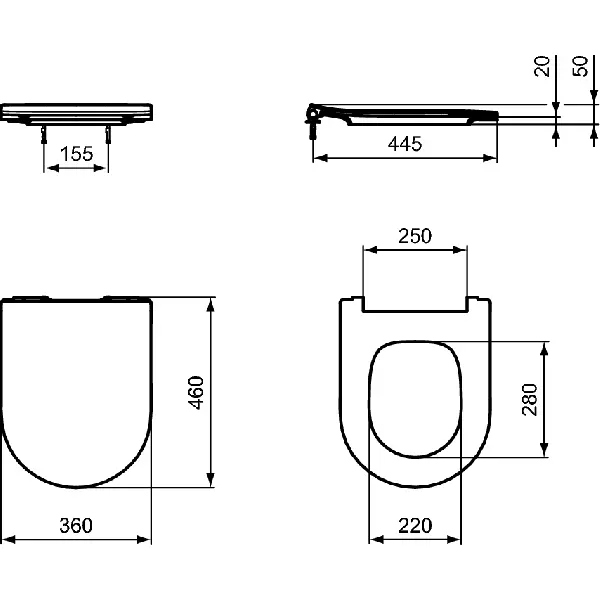 Крышка-сиденье для унитаза Ideal Standard Blend Cube с микролифтом белый T520801 - 3