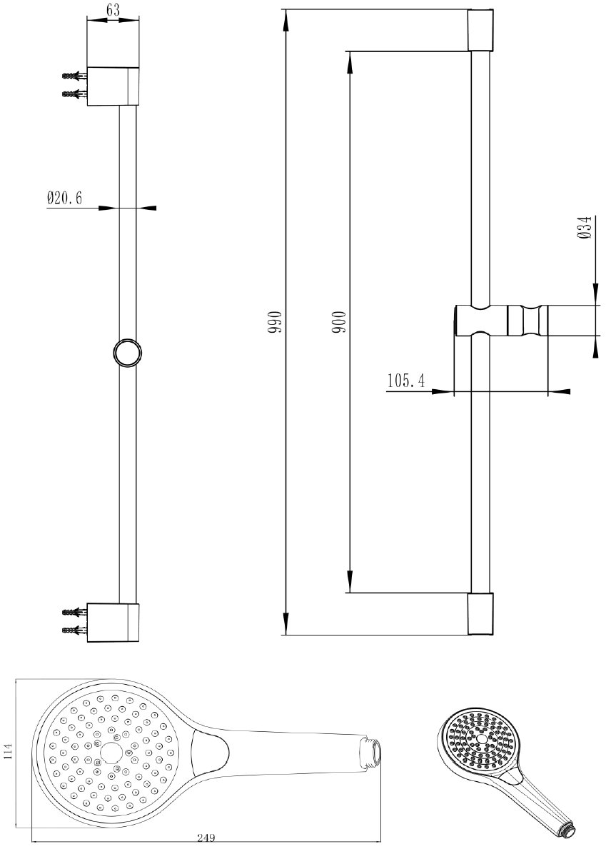 Душевой гарнитур Villeroy & Boch Embrace Plus TVS1089000161 - 1