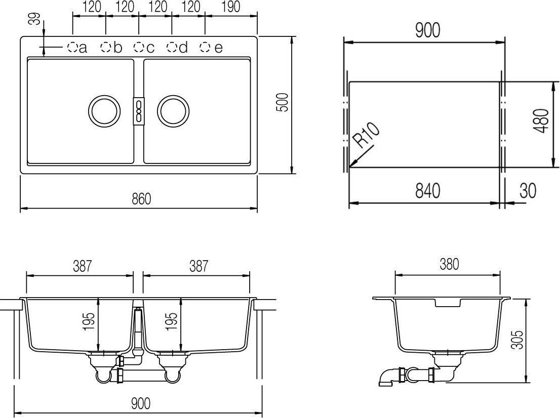 Мойка кухонная Schock Horizont 90 (N-200) аворио 700359 - 1