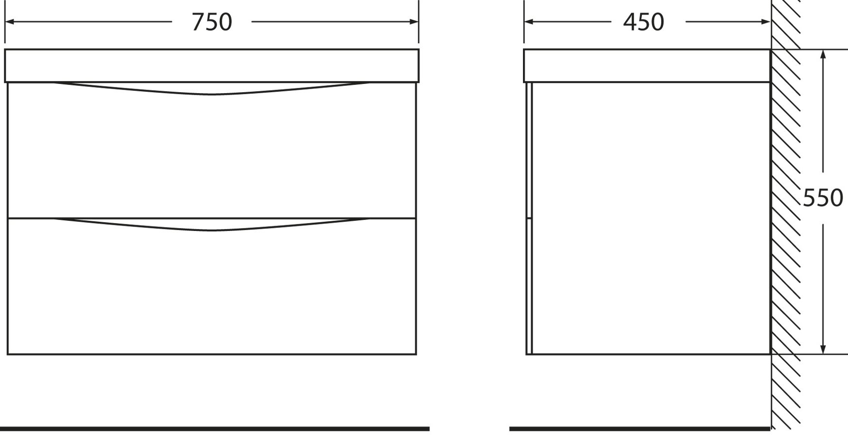 Тумба с раковиной BelBagno Marino 75 bianco lucido - 3