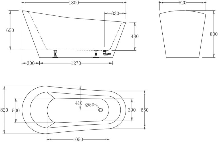 Акриловая ванна BelBagno BB63 BB63-1800 - 4