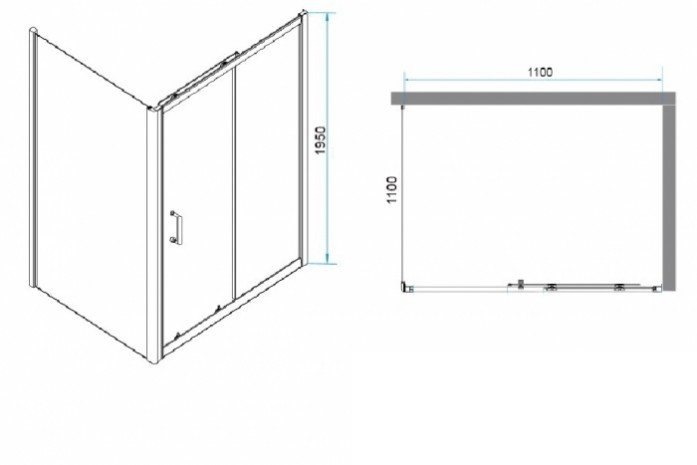 Душевой уголок RGW Passage PA-74B 110x110 профиль черный стекло прозрачное 410874111-14 - 2