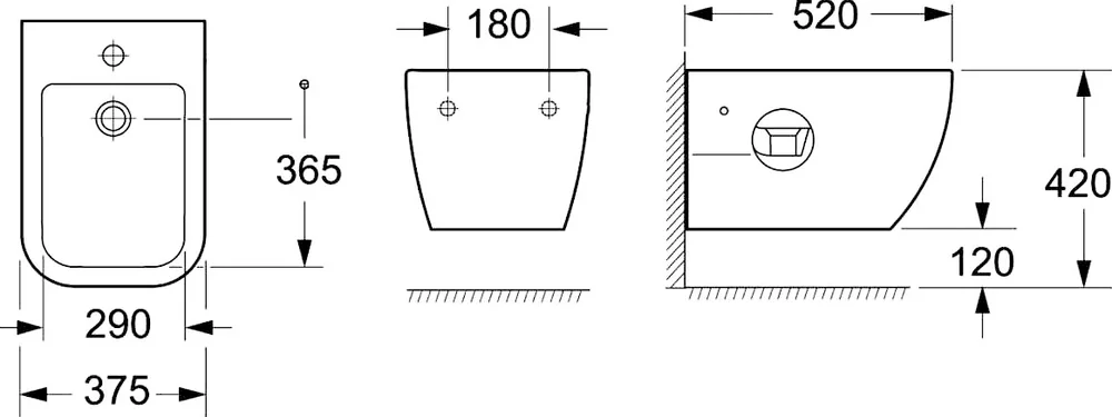 Биде подвесное BelBagno Genova белый  BB1104BH - 4