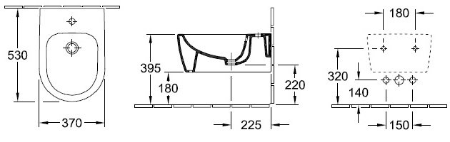 Биде подвесное Villeroy & Boch Avento (5405 00 01) 54050001 - 1