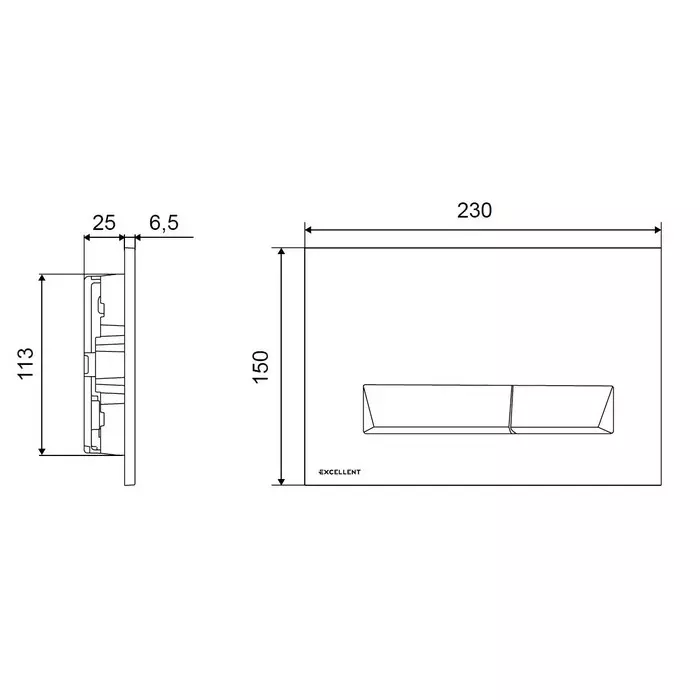 Кнопка смыва Excellent Platto черная INEX.PL230.150.BL - 5