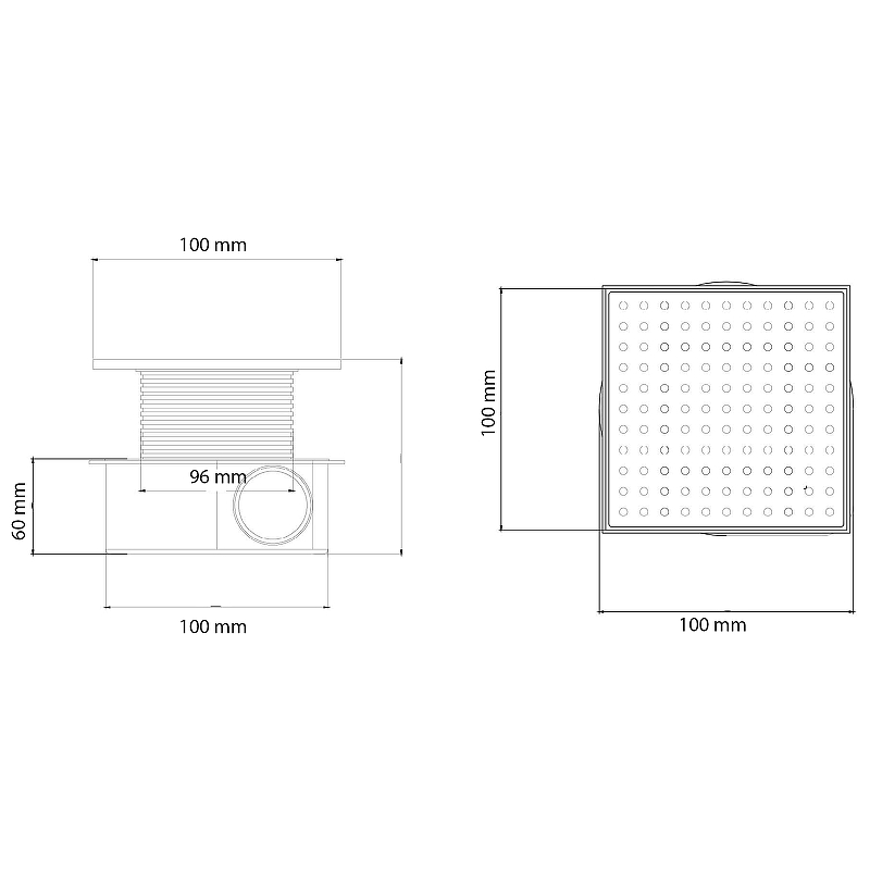 Душевой трап Armadi Art Smart Design 10х10 с решеткой черный матовый 984-10-B - 2