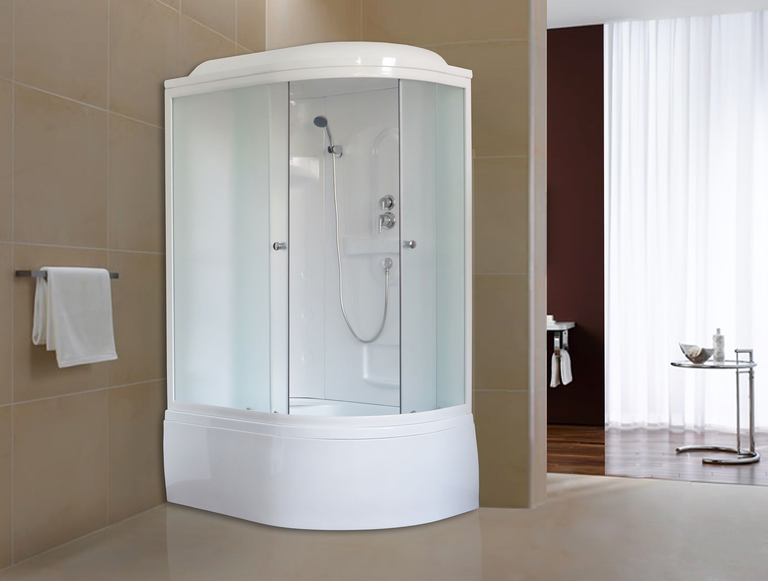 Душевая кабина Royal Bath 120х80 L профиль белый стекло матовое RB8120BK1-M-L - 1