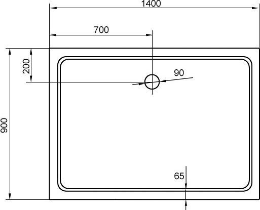 Поддон для душа Cezares SMC AH 140x90 см TRAY-M-AH-140/90-35-W - 5