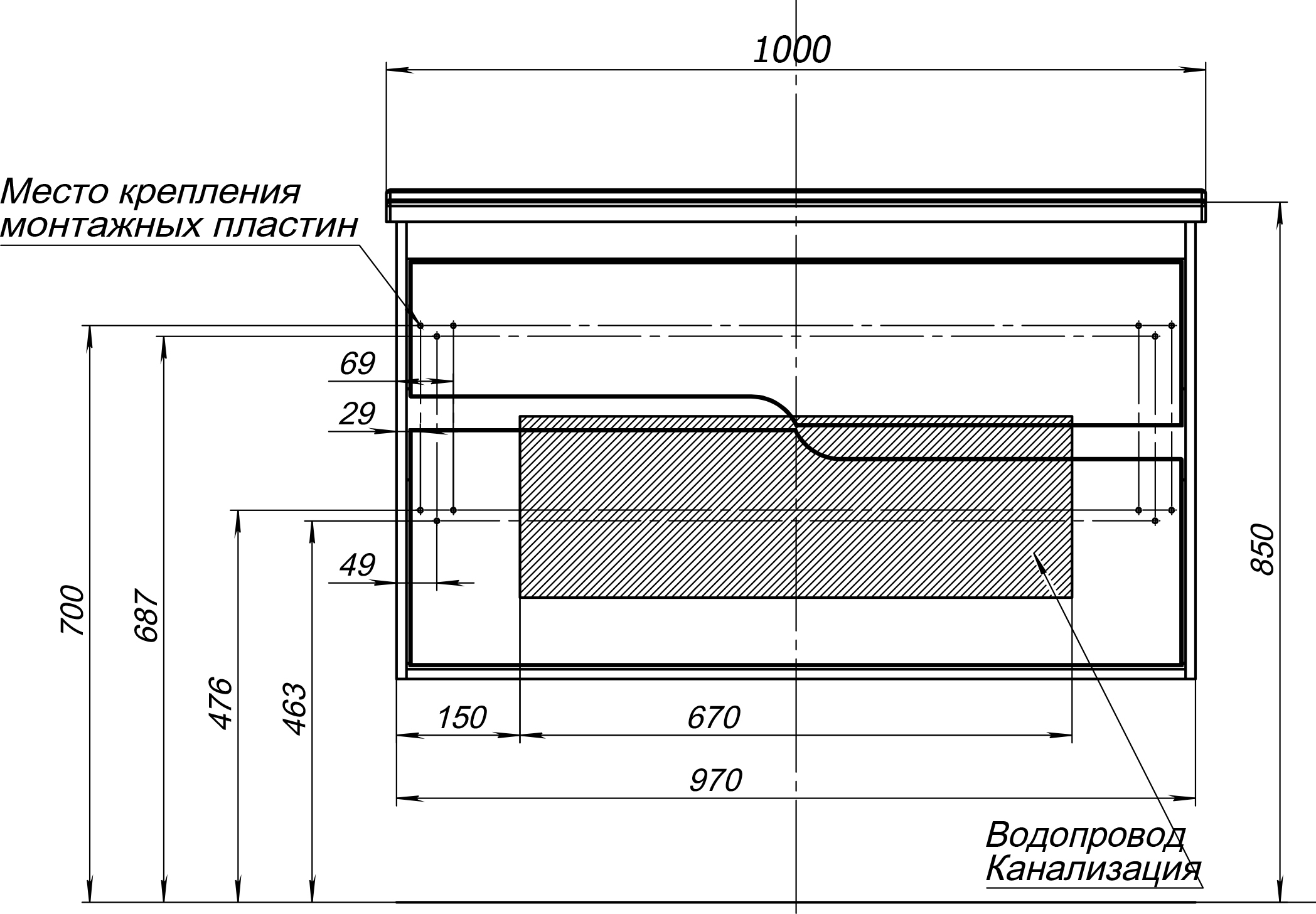 Мебель для ванной Aquanet Модена 100 - 8