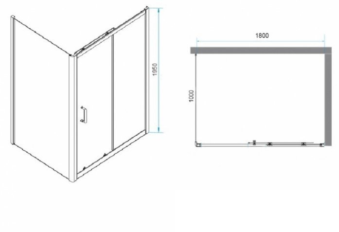 Душевой уголок RGW Passage PA-74 180x100 профиль хром стекло прозрачное 410874180-11 - 2