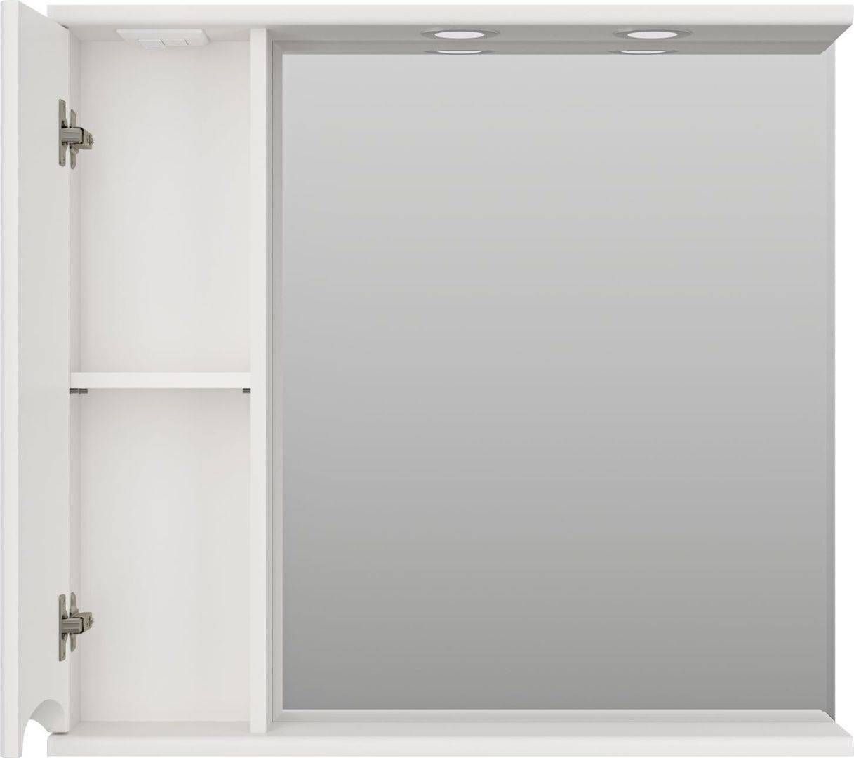 Зеркало-шкаф Misty Атлантик 80 L белый с подсветкой  П-Атл-4080-010Л - 2