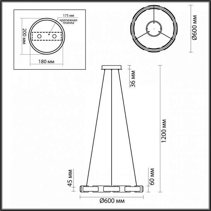 Подвесной светодиодный светильник Odeon Light Fierro 4991/55L - 4