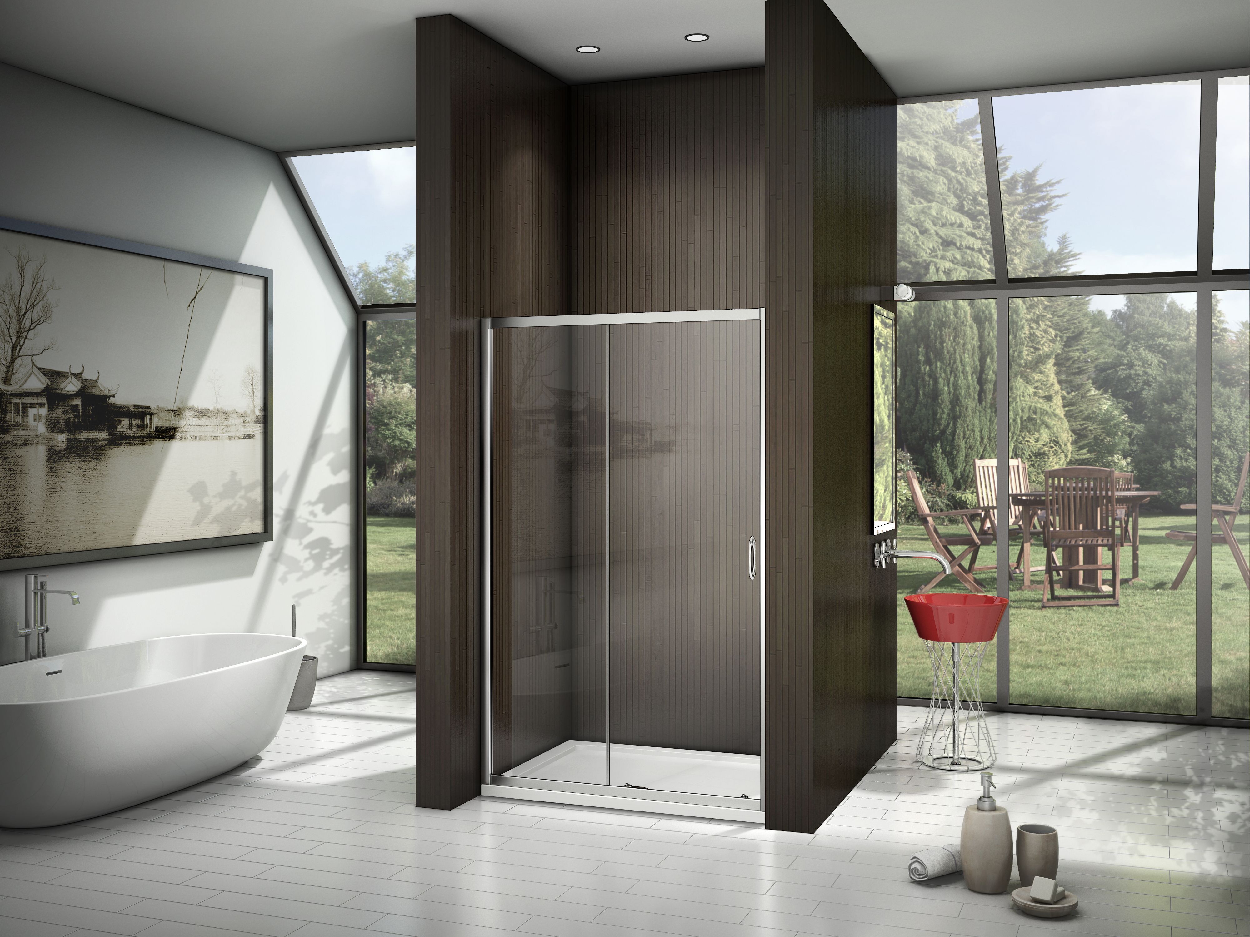 Душевая дверь в нишу Good Door Latte WTW-110-C-WE ЛА00008 - 2