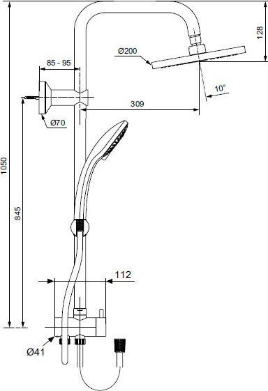 Душевая стойка Ideal Standard IdealRain  A6281AA - 3