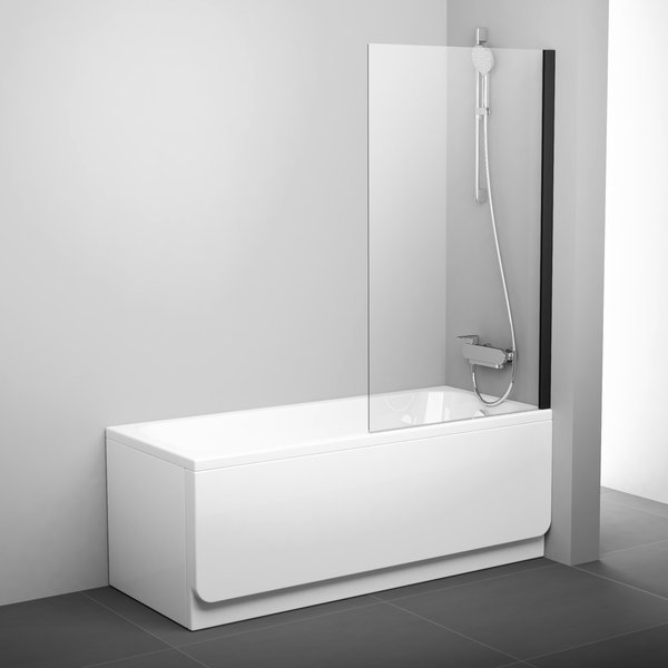 Шторка на ванну Ravak PVS1-80 Transparent, профиль черный 79840300Z1 - 0