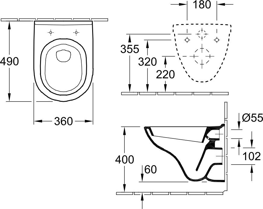 Унитаз подвесной Villeroy & Boch O Novo 5688 H1 01 alpin, с микролифтом 5688H101 - 1