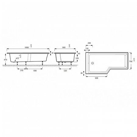 Акриловая ванна Jacob Delafon Bain-Douche Neo 180x90 E6D004L-00 - 4