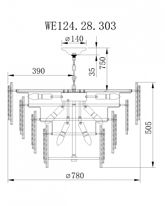 Подвесной светильник Wertmark Agati WE124.28.303 - 1