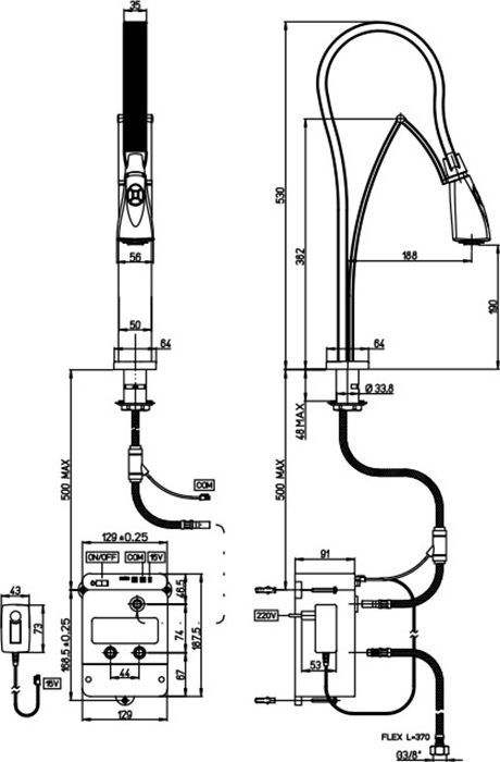 Смеситель для кухни Paini Hybrid HKPA557TKKM с гибким изливом - 1