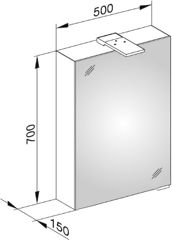 Зеркало-шкаф Keuco Royal 15 L 50 см, с подсветкой 14401171201 - 3