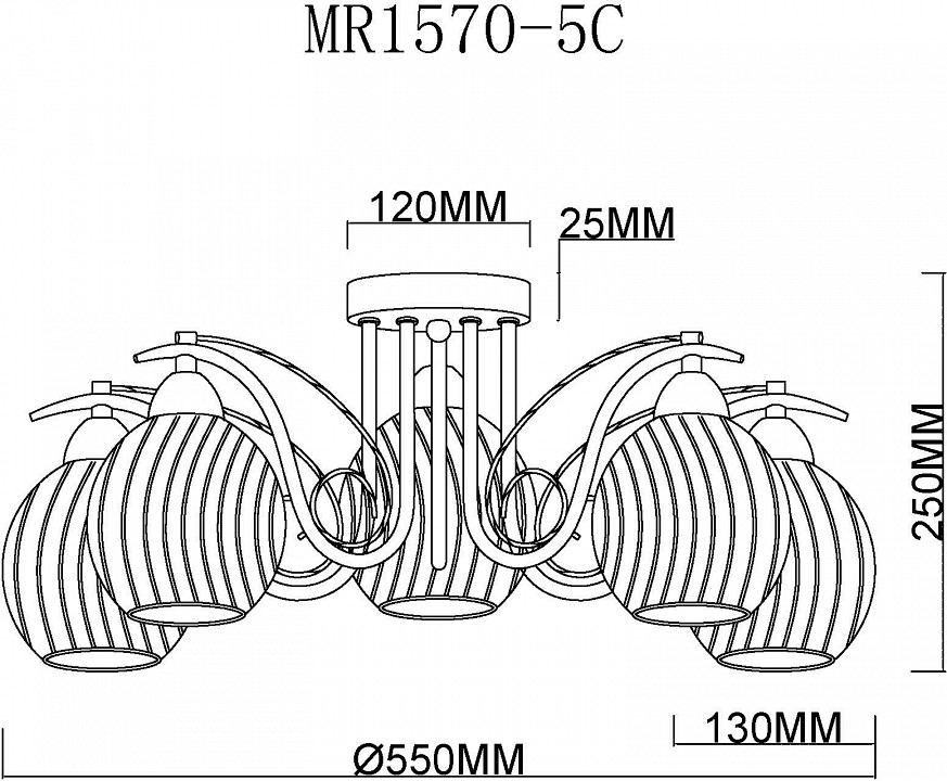 Потолочная люстра MyFar Daniella MR1570-5C - 3