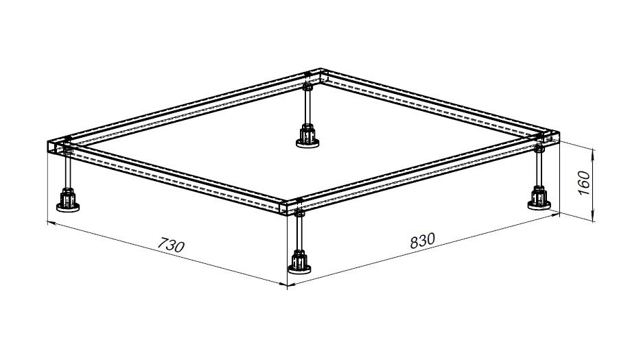Каркас для поддона Allen Brau 90х80 хром 8.00001.1 - 1