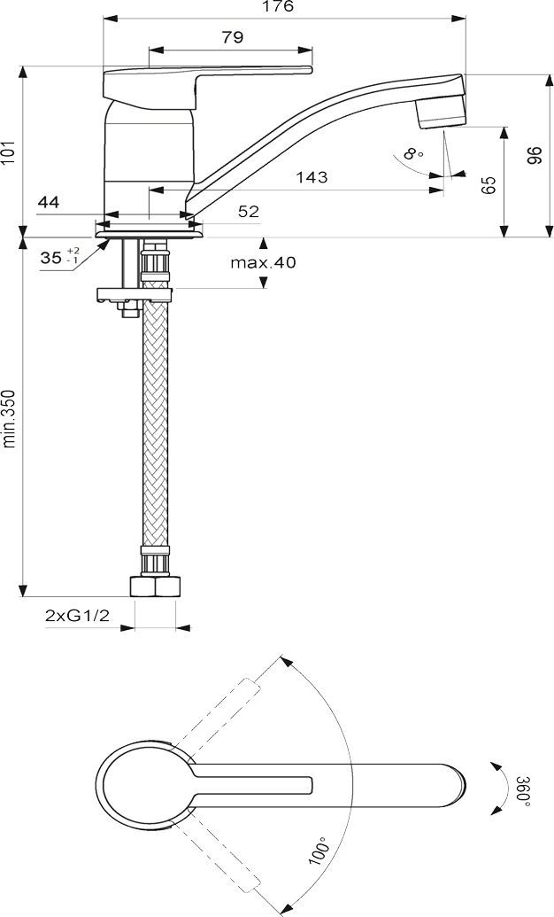 Смеситель для раковины Vidima Logic хром  BA276AA - 1