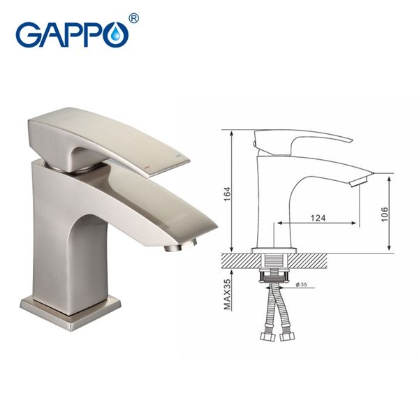 Смеситель для раковины Gappo хром G1007-5 - 8