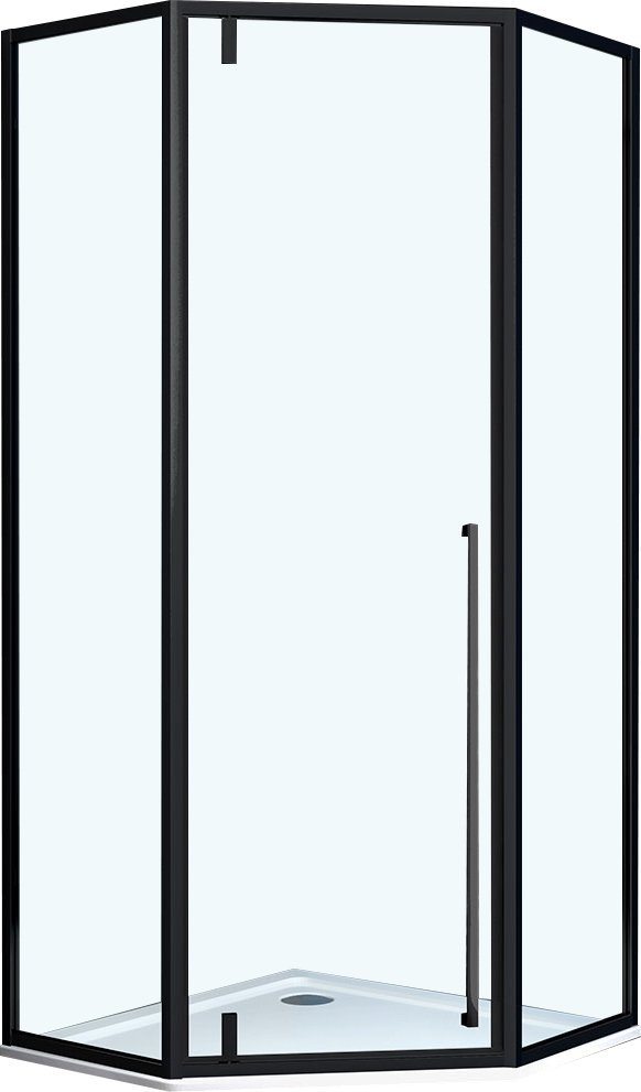 Душевой уголок Vincea Penta VSP-3P900CLB 90x90, профиль чёрный, стекло прозрачное - 1