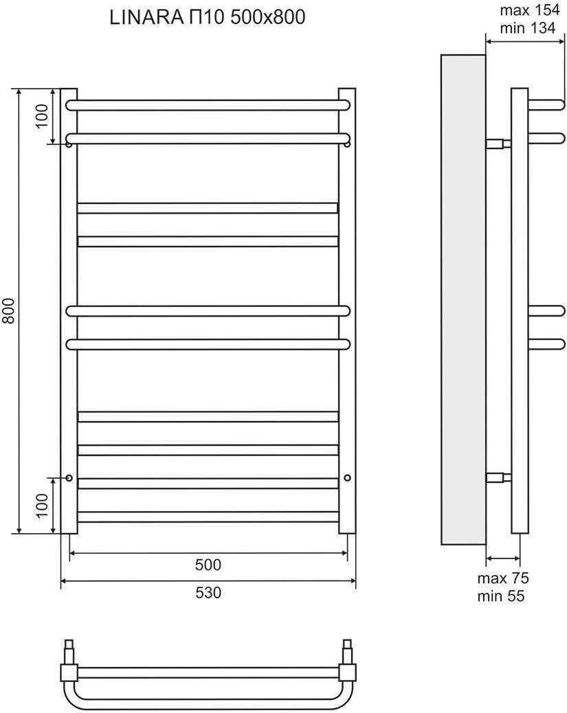 Полотенцесушитель электрический Lemark Linara П10 50x80 LM04810E - 3