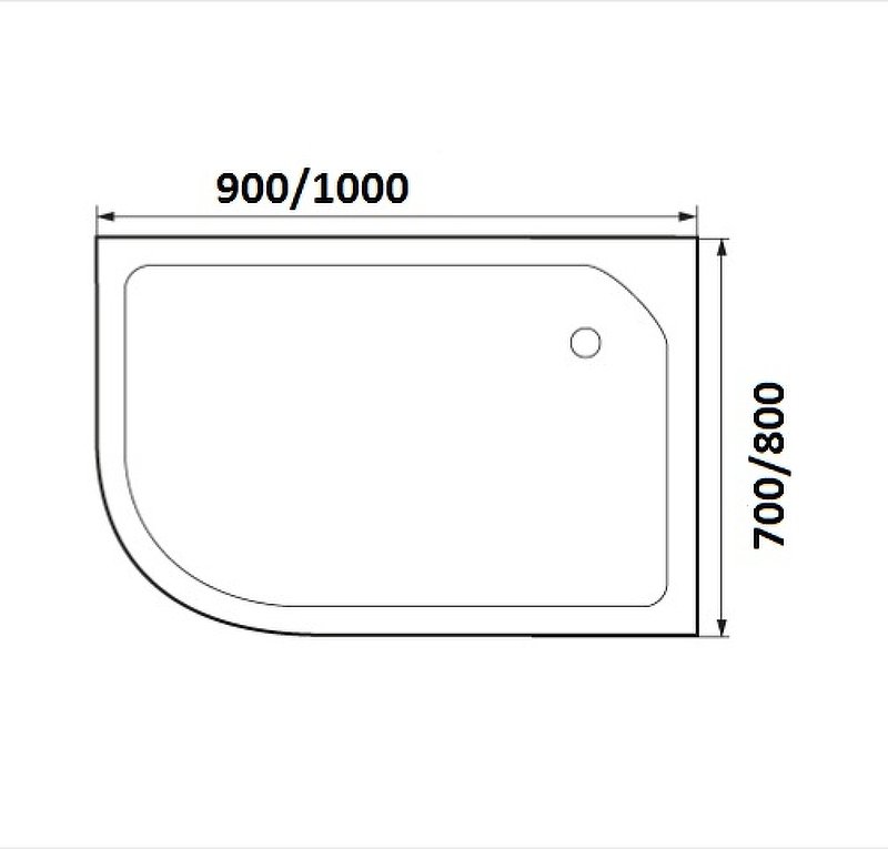 Поддон душевой асимметричный River Wemor 80/80/24 R  10000006056 - 2