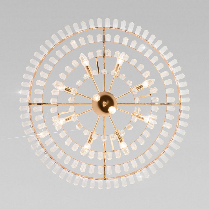 Подвесная люстра Eurosvet Elegante 10130/10 золото/прозрачный хрусталь Strotskis - 1