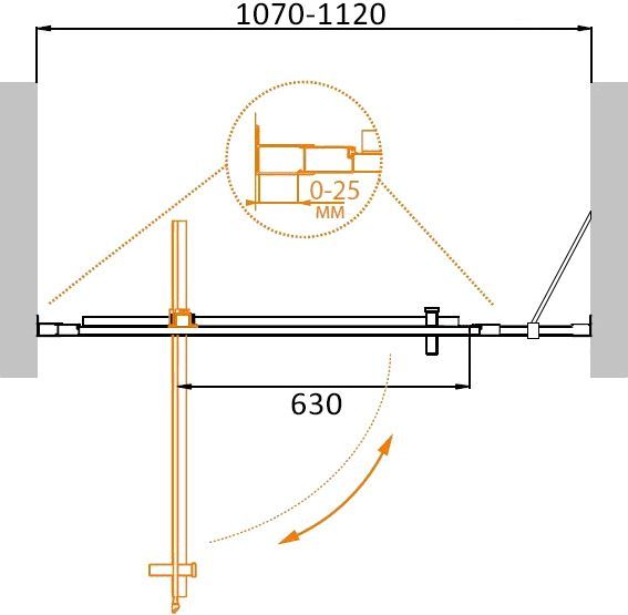 Душевая дверь в нишу Cezares Molveno BA 11 90+20 C Cr IV MOLVENO-BA-11-90+20-C-Cr-IV - 2