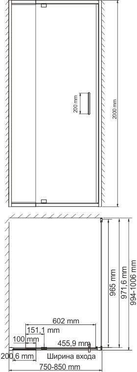 Душевой уголок Wasserkraft Berkel 48P29 85x100 - 3