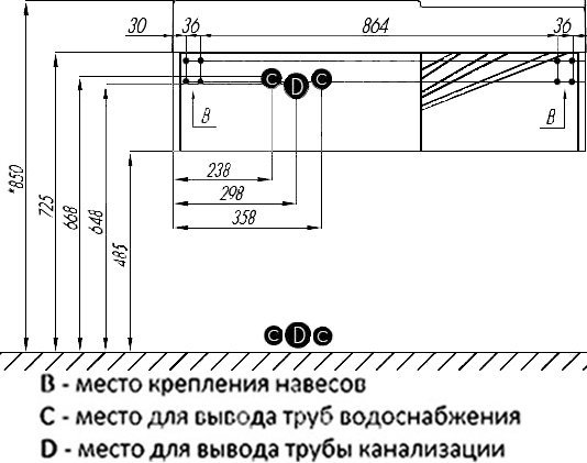 Тумба с раковиной Aquaton Сакура 100 белый-светлое дерево 1A2349K1SKW80 - 6