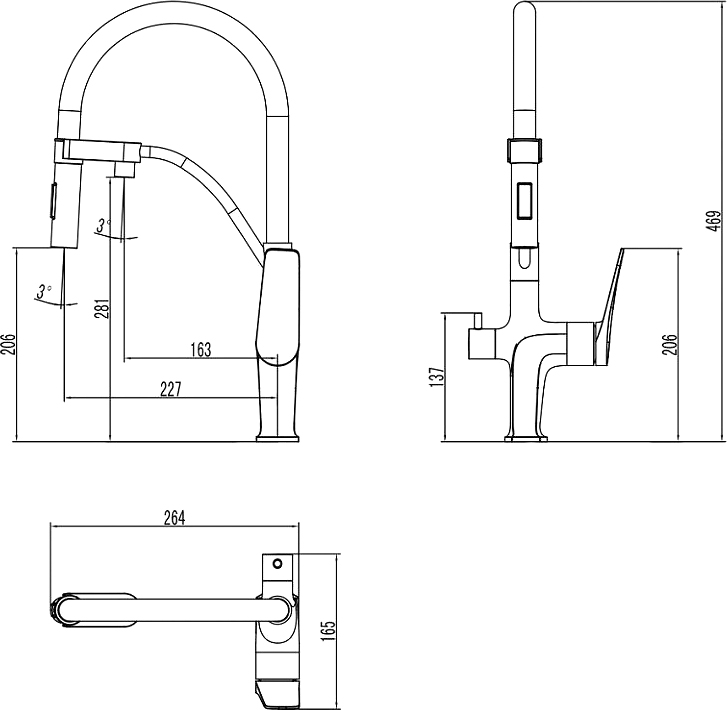 Смеситель для кухни Lemark Bronx LM3761BL черный - 4