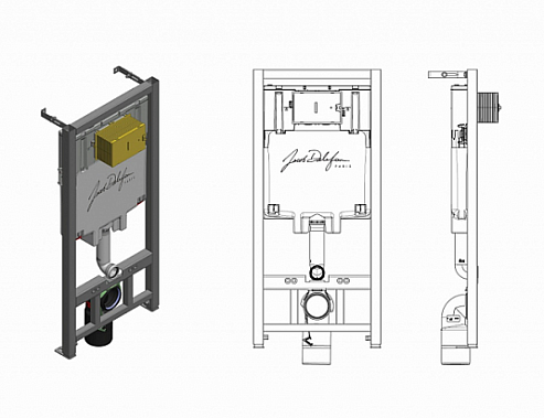 Комплект Jacob Delafon Struktura E21747RU-00 кнопка белая - 4