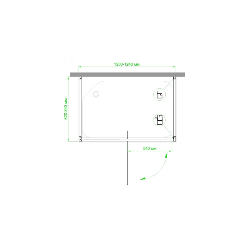 Душевой уголок Royal Bath 120х80 хром стекло рифленое RB8120HV-C-CH-P - 1