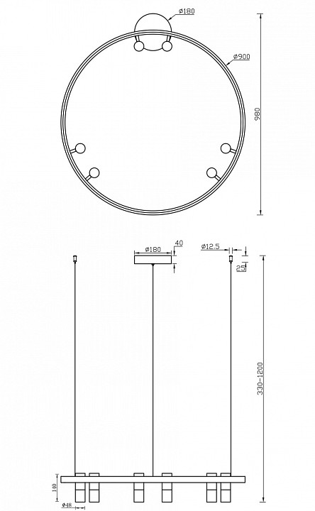 Подвесная светодиодная люстра Maytoni Satellite MOD102PL-L42B - 1